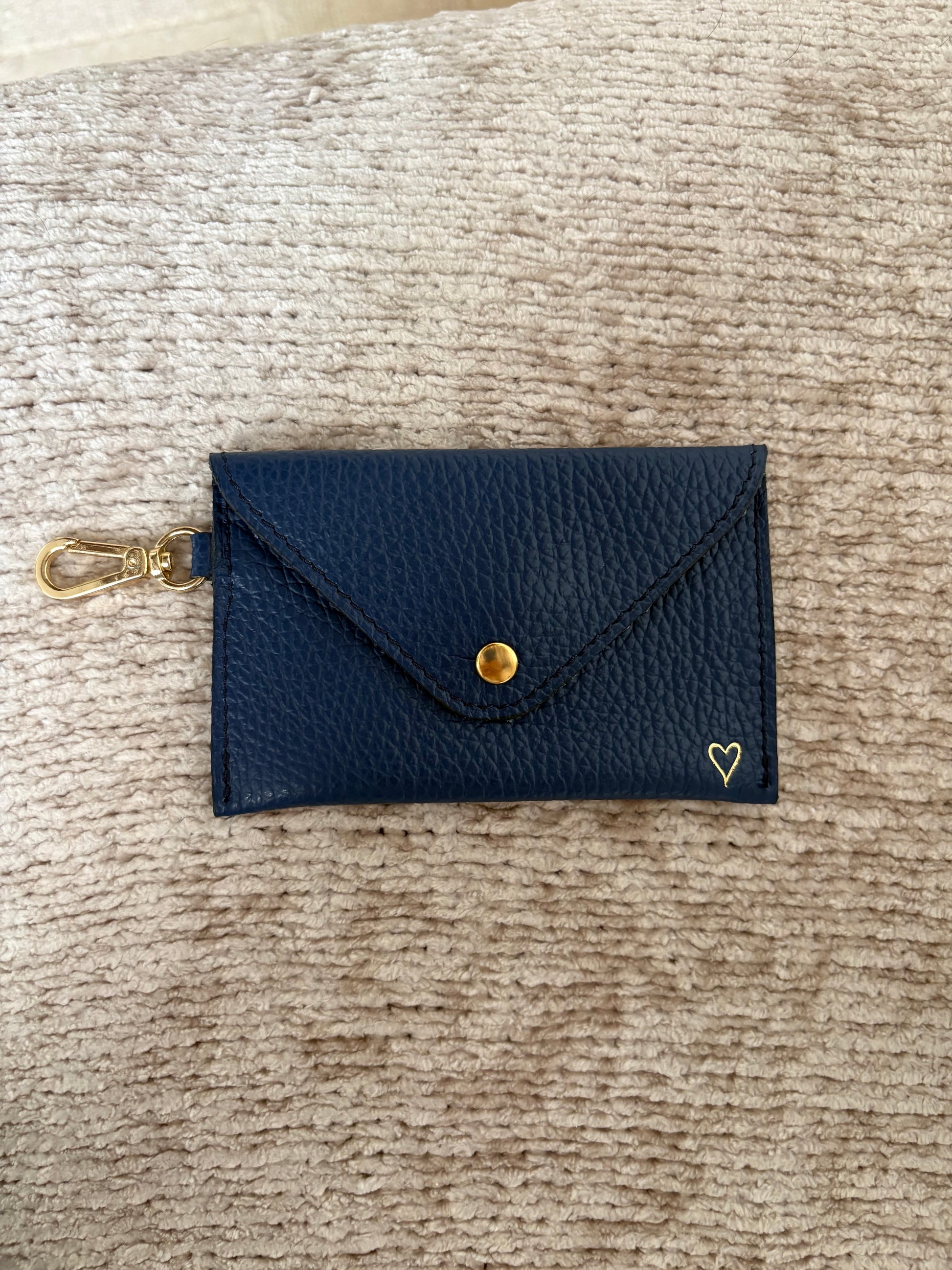 Our Bleu Marine Poo Bag Envelope. One size in leather